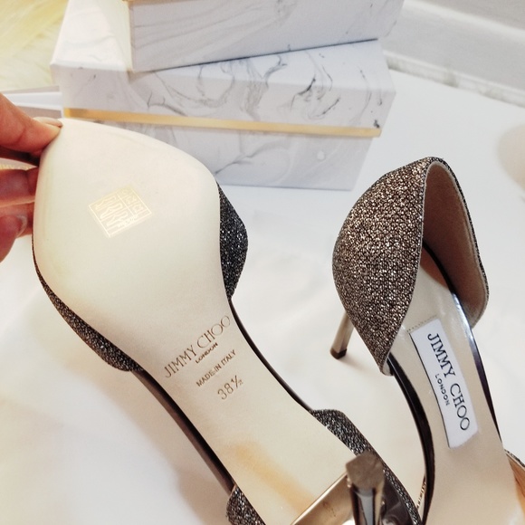 Jimmy Choo Esther 85 Lame Glitter Pump - Picture 4 of 7